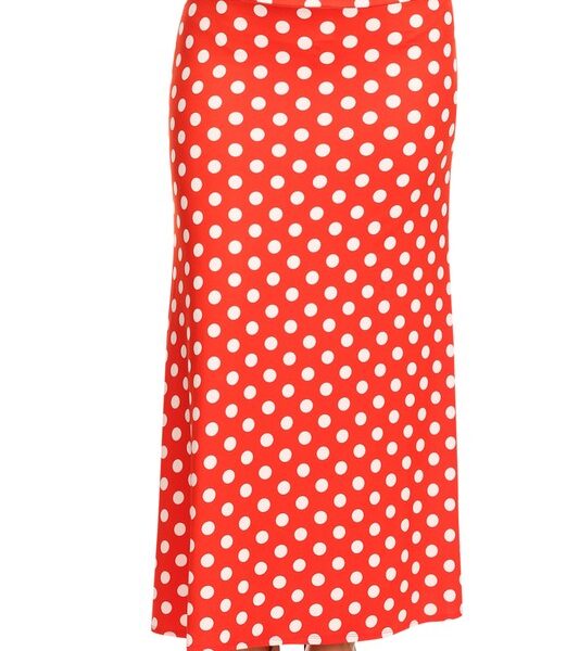 Plus size Polka dot  maxi length skirt