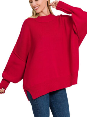 SIDE SLIT OVERSIZED SWEATER