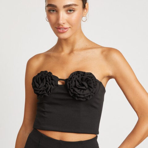 ROSETTE BUSTIER TOP