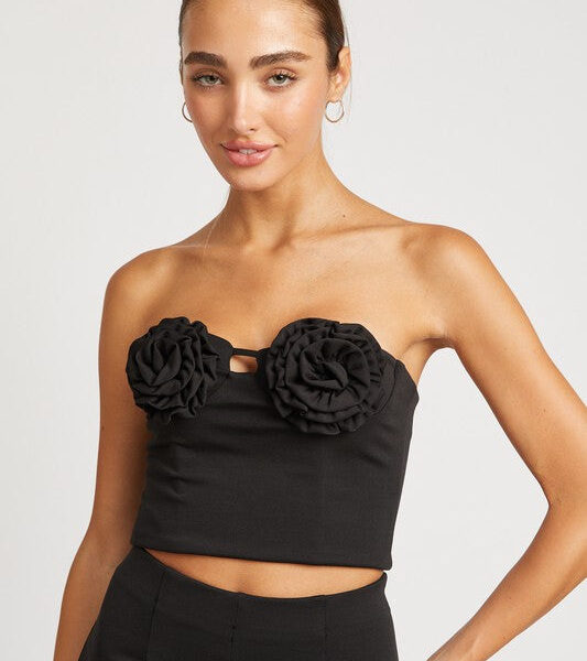 ROSETTE BUSTIER TOP