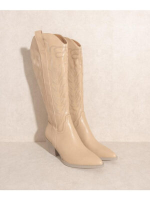 SAMARA-EMBROIDERY WESTERN KNEE HIGH BOOTS